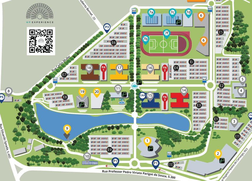 Mapa de alimentação no campus da Universidade Positivo e Viasoft Experience